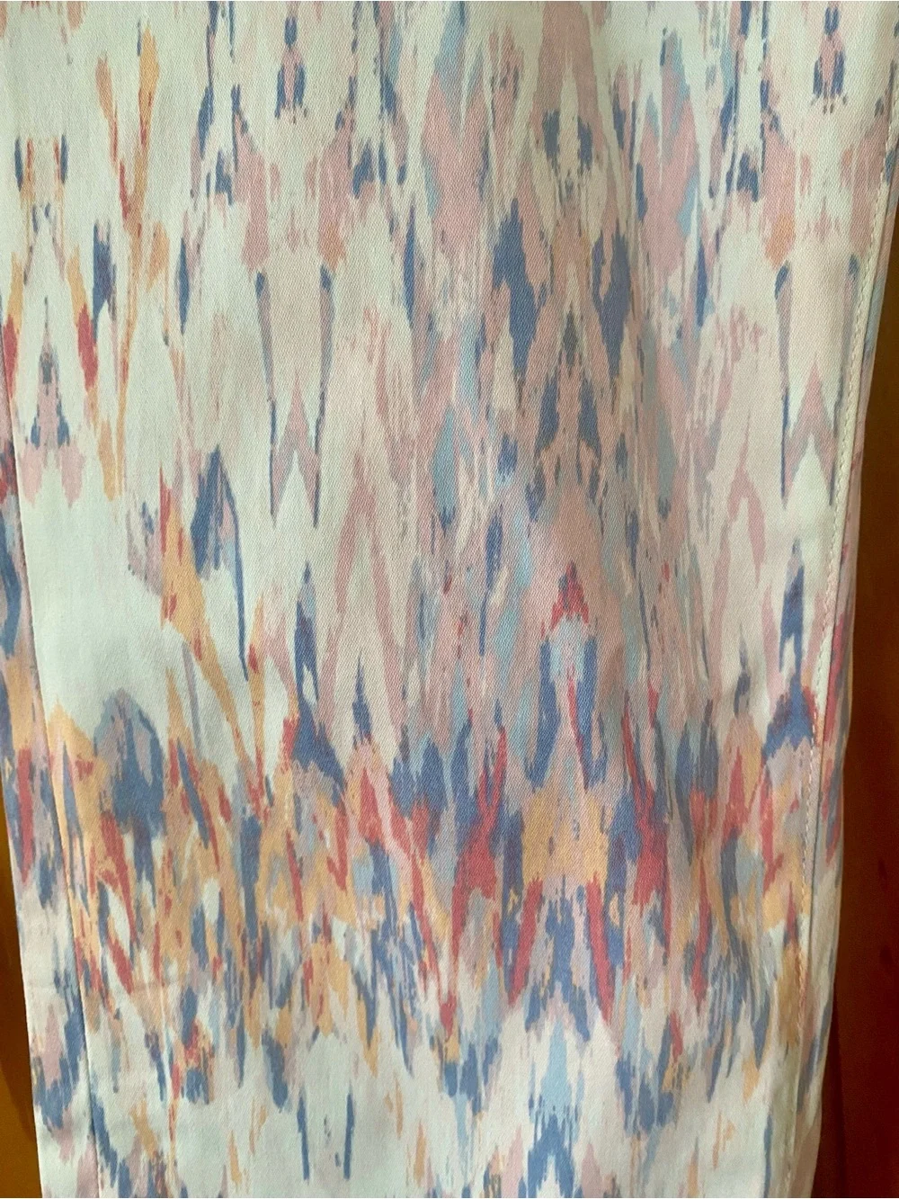 Christopher Blue Abstract Print Cropped Straight Leg Pants Size 12 Made USA